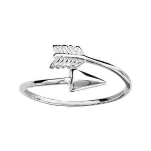 BAGUE ARGENT RHODIÉ FORME FLECHE LISSE