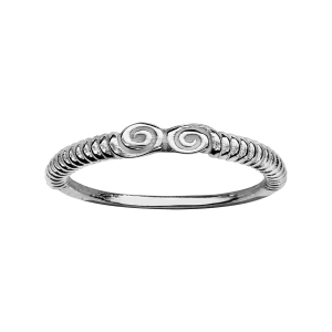 BAGUE ARGENT MASSIF GALLO ROMAINE 2 TOURBILLONS OVALES