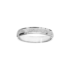 ALLIANCE ARGENT RHODIÉ 4MM MAT ET BRILLANT