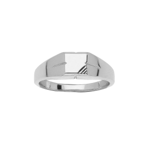 CHEVALIERE ARGENT RHODIÉ PETITE CARRÉE STRIÉE