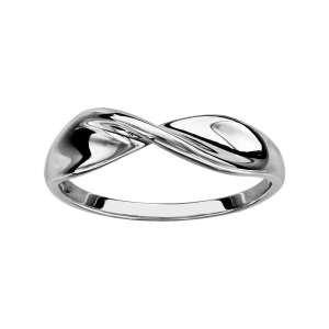BAGUE ARGENT RHODIÉ TORSADE LISSE