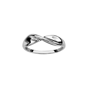 BAGUE ARGENT RHODIÉ TORSADE LISSE