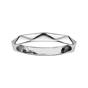 BAGUE ARGENT RHODIÉ FORME GEOMETRIQUE LISSE
