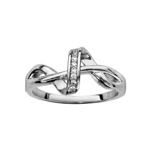 BAGUE ARGENT RHODIÉ SPIRALE OXYDES BLANCS