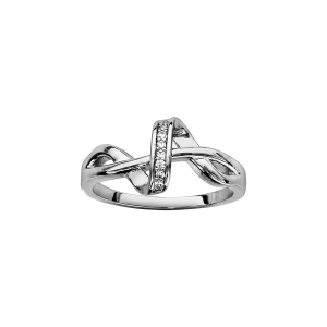 BAGUE ARGENT RHODIÉ SPIRALE OXYDES BLANCS