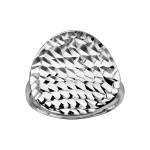 BAGUE ARGENT RHODIÉ PLATEAU ROND DIAMANTE