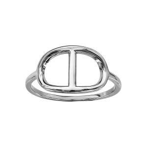 BAGUE ARGENT RHODIÉ MAILLE MARINE LISSE