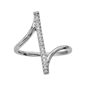 BAGUE ARGENT RHODIÉ BAGUETTE OXYDES BLANCS SERTI