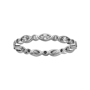 BAGUE ARGENT RHODIÉ OXYDES BLANCS SERTI