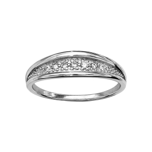 BAGUE ARGENT RHODIÉ OXYDES BLANCS SERTIS
