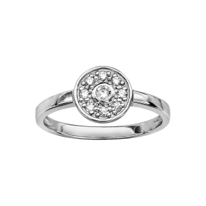 BAGUE ARGENT RHODIÉ PASTILLE OXYDES BLANCS