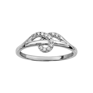 BAGUE ARGENT RHODIÉ VOLUTE OXYDES BLANCS SERTIS