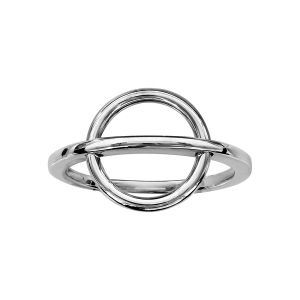 BAGUE ARGENT RHODIÉ CERCLE MOBILE