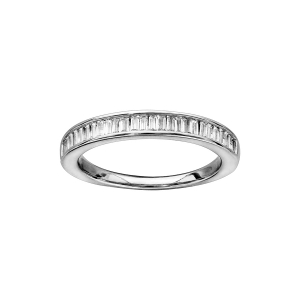 BAGUE ARGENT RHODIÉ OXYDE BAGUETTE SERTI RAIL BLANCS