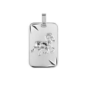 PENDENTIF ZODIAQUE PLAQUE GI BELIER ARGENT RHODIÉ DIAMANTÉ ETOILE