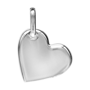 PENDENTIF PETIT COEUR LISSE ARGENT RHODIÉ