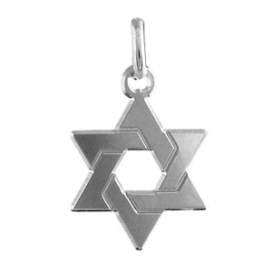 PENDENTIF ARGENT RHODIÉ ETOILE DE DAVID