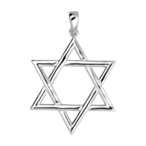 PENDENTIF ARGENT RHODIÉ ETOILE DE DAVIDENTITE