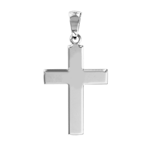 PENDENTIF GROSSE CROIX  32MM ARGENT RHODIÉ LISSE A GRAVER