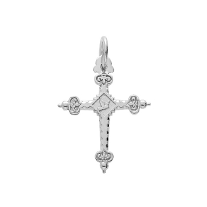 PENDENTIF ARGENT PLATINÉ CROIX DE SAVOIE PETIT MODELE 22 mm x 18 mm