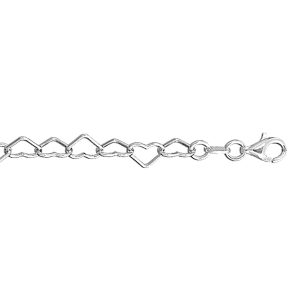 BRACELET ARGENT MULTI COEURS 18CM ARGENT
