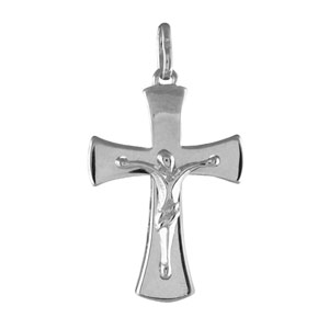 PENDENTIF ARGENT RHODIÉ CROIX AVEC CHRIST