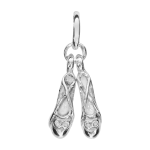 PENDENTIF ARGENT RHODIÉ PAIRE CHAUSSON DE DANSE