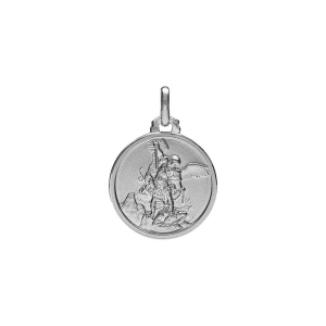 MEDAILLE ARGENT RHODIÉ ST MICHEL 18MM