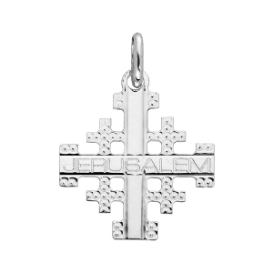 PENDENTIF CROIX DE JERUSALEM ARGENT RHODIÉ 18 mm x 18 mm