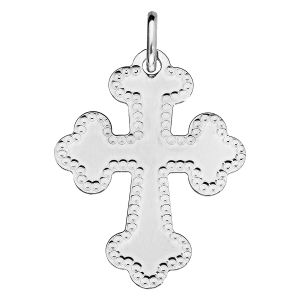 PENDENTIF CROIX ORTHODOXE ARGENT RHODIÉ dim 25 mm x 21 mm