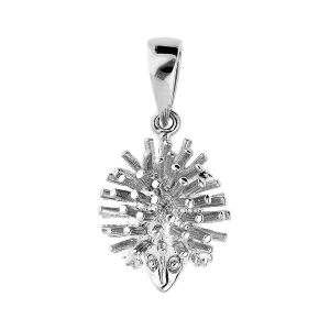 PENDENTIF ARGENT RHODIÉ HERISSON
