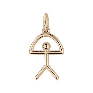 PENDENTIF ARGENT MASSIF ET DORURE JAUNE INDALO GRAND MODELE