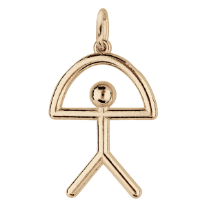 PENDENTIF ARGENT MASSIF ET DORURE JAUNE INDALO TRES GRAND MODELE