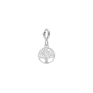 PENDENTIF CHARMS  ARGENT RHODIÉ ARBRE DE VIE AVEC ANNEAU RESSORT