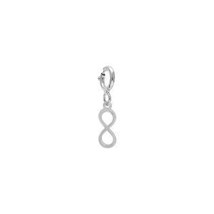 PENDENTIF CHARMS ARGENT RHODIÉ INFINI AVEC ANNEAU RESSORT