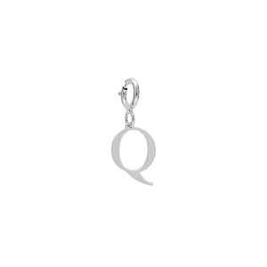 PENDENTIF CHARMS  ARGENT RHODIÉ INITIALE  Q  AVEC ANNEAU RESSORT