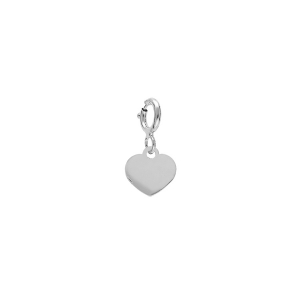 PENDENTIF ARGENT RHODIÉ COEUR AVEC ANNEAU RESSORT
