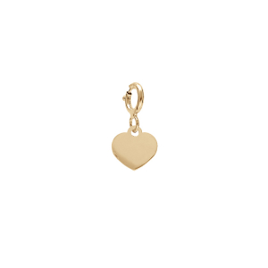 PENDENTIF ARGENT ET DORURE JAUNE COEUR AVEC ANNEAU RESSORT
