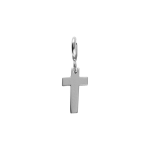 PENDENTIF ARGENT RHODIÉ CROIX AVEC ANNEAU RESSORT
