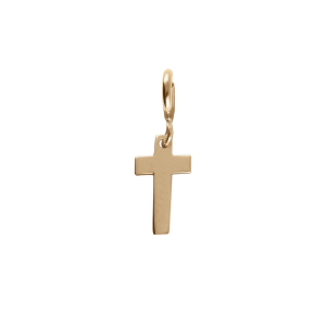 PENDENTIF ARGENT ET DORURE JAUNE CROIX AVEC ANNEAU RESSORT