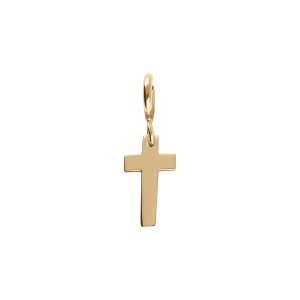 PENDENTIF ARGENT ET DORURE JAUNE CROIX AVEC ANNEAU RESSORT