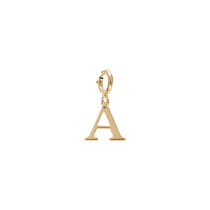 PENDENTIF CHARMS ARGENT ET DORURE JAUNE  INITIALE  A  AVEC ANNEAU RESSORT