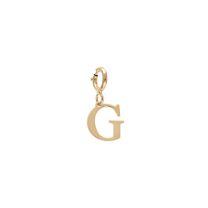 PENDENTIF CHARMS  ARGENT ET DORURE JAUNE  INITIALE  G  AVEC ANNEAU RESSORT