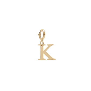 PENDENTIF CHARMS ARGENT ET DORURE JAUNE  INITIALE  K  AVEC ANNEAU RESSORT
