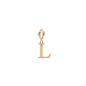 PENDENTIF CHARMS ARGENT ET DORURE JAUNE  INITIALE  L  AVEC ANNEAU RESSORT