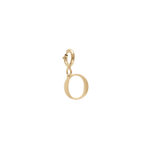 PENDENTIF CHARMS ARGENT ET DORURE JAUNE  INITIALE  O  AVEC ANNEAU RESSORT