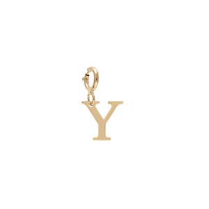 PENDENTIF CHARMS ARGENT ET DORURE JAUNE  INITIALE  Y  AVEC ANNEAU RESSORT