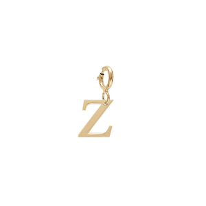 PENDENTIF CHARMS ARGENT ET DORURE JAUNE  INITIALE  Z  AVEC ANNEAU RESSORT