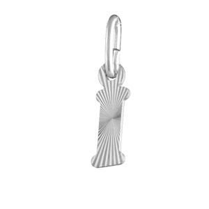 PENDENTIF ARGENT RHODIÉ INITIALE  I STRIEE