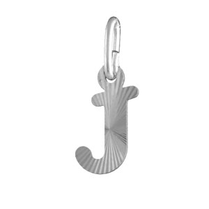 PENDENTIF ARGENT RHODIÉ INITIALE  J STRIEE